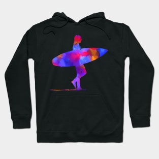 Paint Splash Surf Girl Hoodie